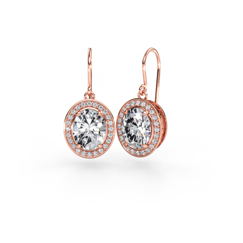 Immagine di Orecchini pendenti Latesha 585 oro rosa Diamante lab grown 5.88 crt