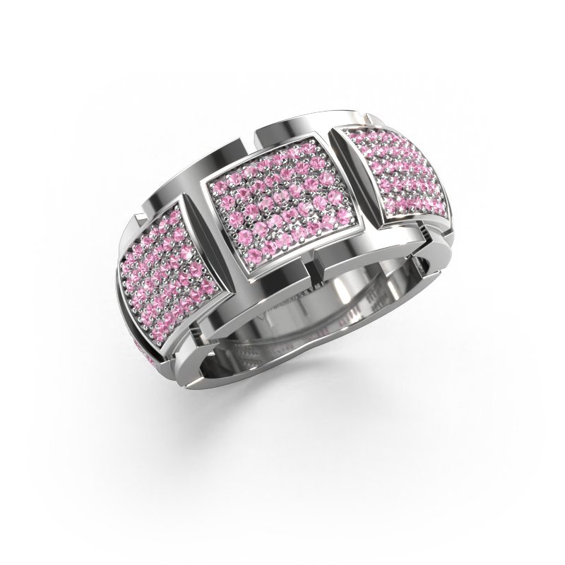 Image de Bague Laura 585 or blanc Saphir rose 1 mm