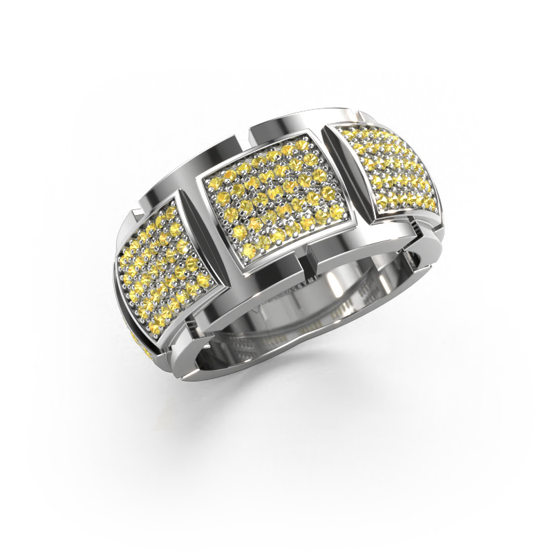 Image de Bague Laura 585 or blanc Saphir jaune 1 mm