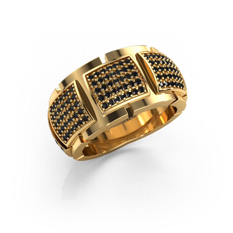 Image de Bague Laura 585 or jaune Diamant noir 0.90 crt