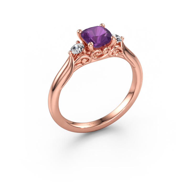 Immagine di Anello di fidanzamento Laurian CUS 585 oro rosa Ametista 5.5 mm