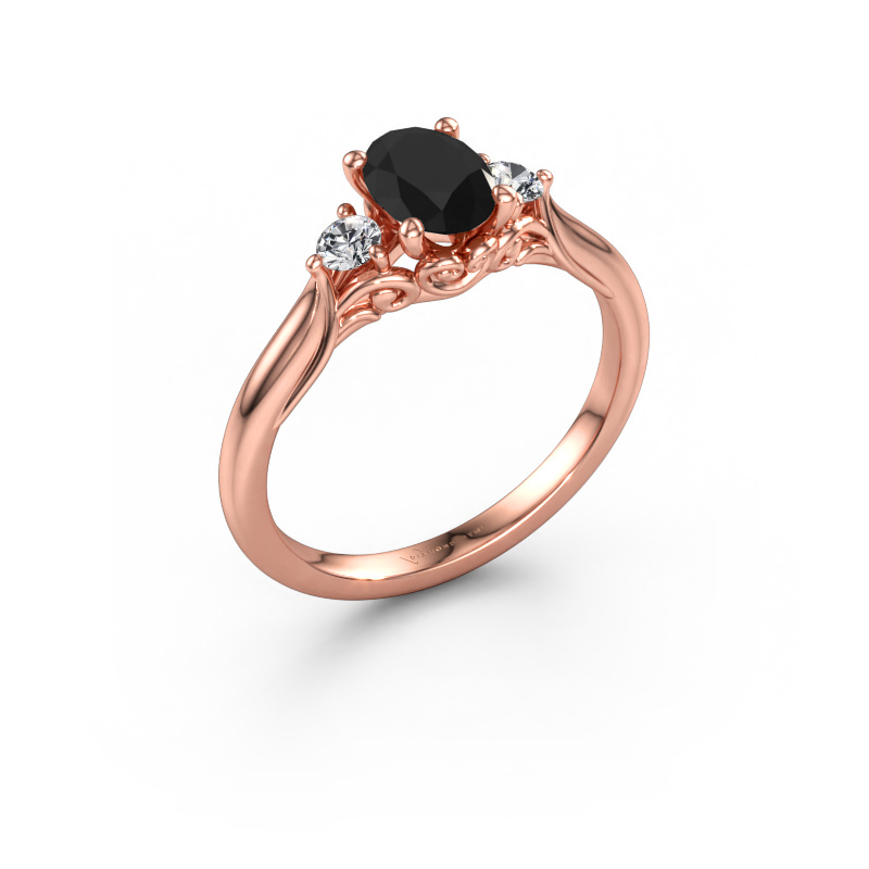Bild av Förlovningsring Laurian OVL 585 roséguld Svart diamant 1.25 crt
