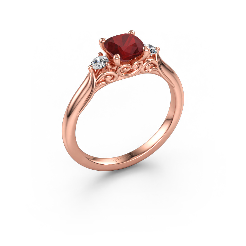 Immagine di Anello di fidanzamento Laurian CUS 585 oro rosa Rubino 5.5 mm