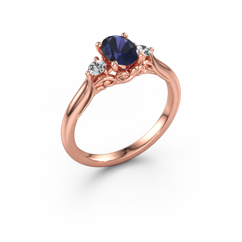 Bild av Förlovningsring Laurian OVL 585 roséguld Safir 7x5 mm