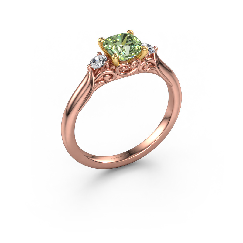 Bild von Verlobungsring Laurian CUS 585 Roségold Grüner Labor-Diamant 5.5 mm