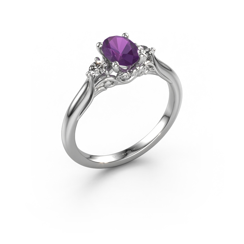 Bild von Verlobungsring Laurian OVL 950 Platin Amethyst 7x5 mm