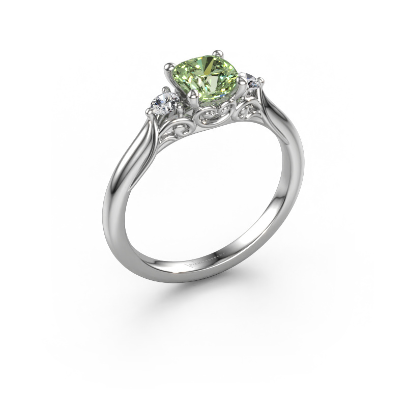 Bild von Verlobungsring Laurian CUS 950 Platin Grüner Labor-Diamant 5.5 mm