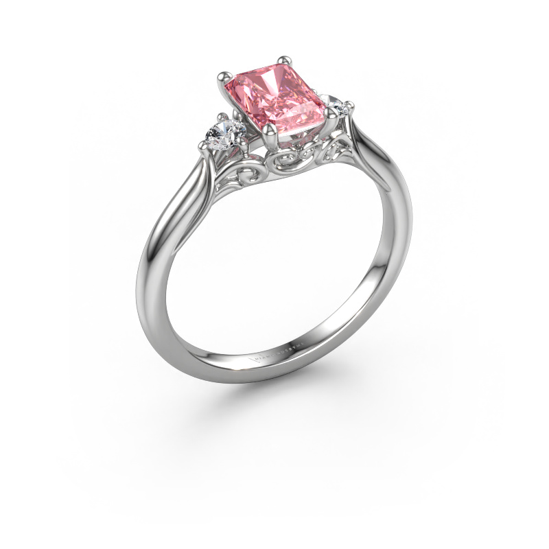 Bild von Verlobungsring Laurian RAD 950 Platin Rosa Labordiamant 7x5 mm