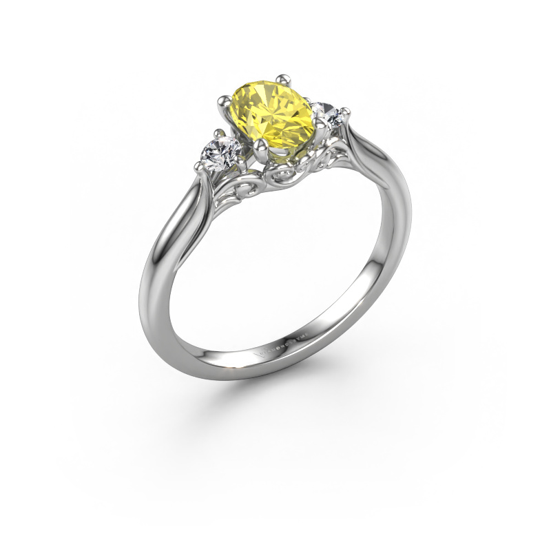 Bild von Verlobungsring Laurian OVL 950 Platin Gelber labordiamant 7x5 mm