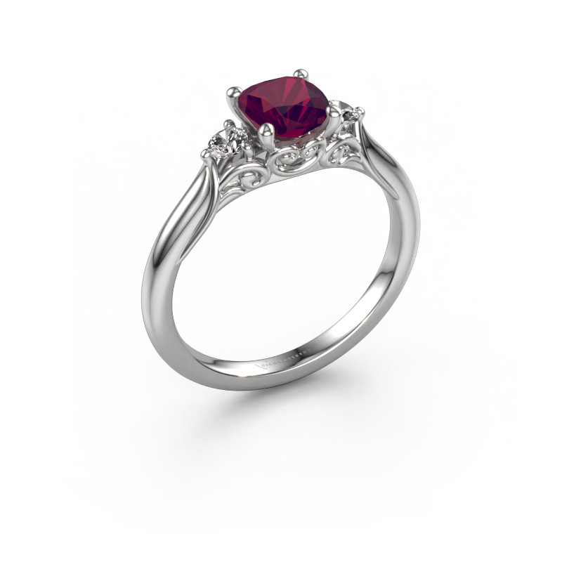 Image of Engagement ring Laurian CUS 950 platinum Rhodolite 5.5 mm