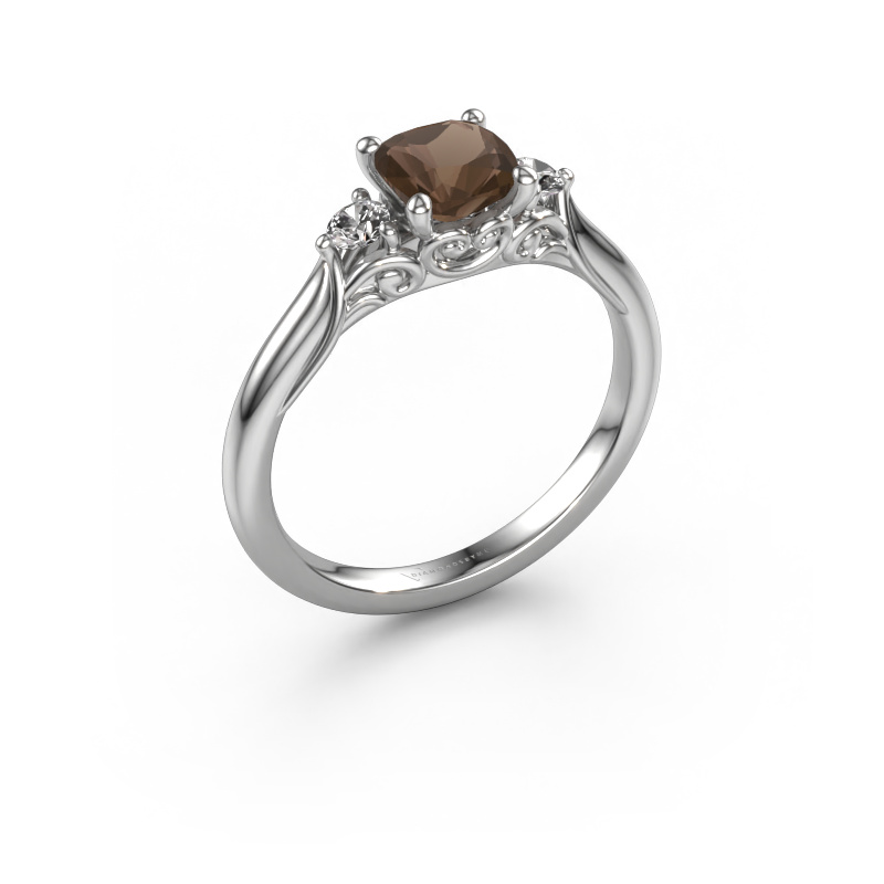 Image of Engagement ring Laurian CUS 950 platinum Smokey quartz 5.5 mm