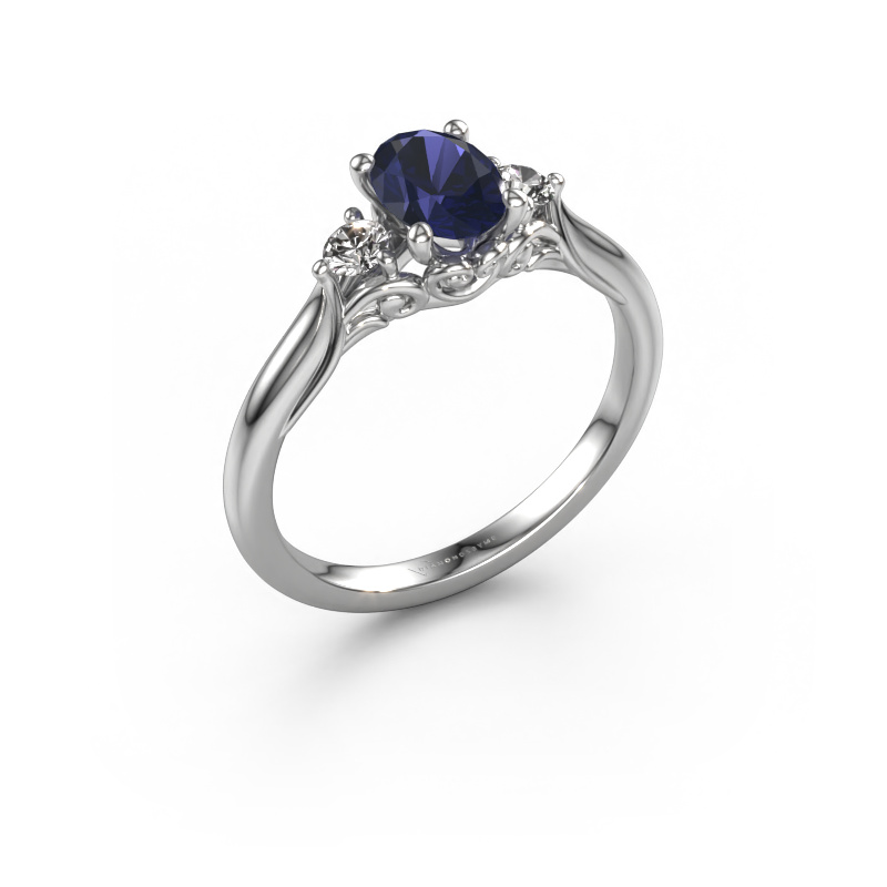 Image of Engagement ring Laurian OVL 950 platinum Sapphire 7x5 mm