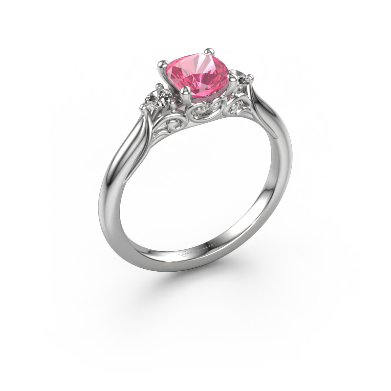 Image of Engagement ring Laurian CUS 950 platinum Pink sapphire 5.5 mm