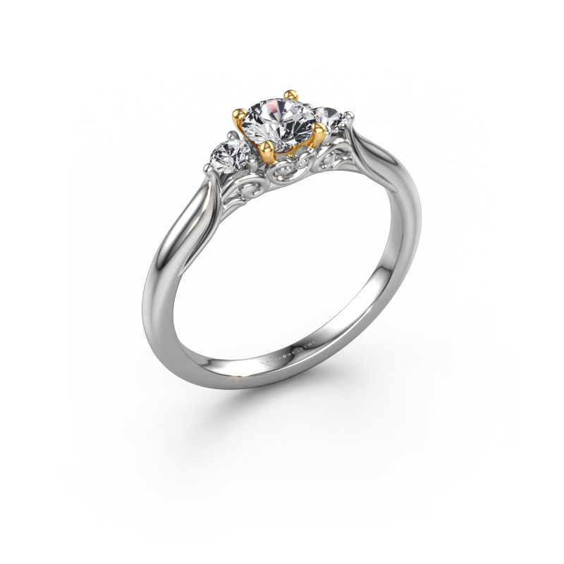 Image de Bague de fiançailles Laurian RND 585 or blanc Diamant 0.56 crt