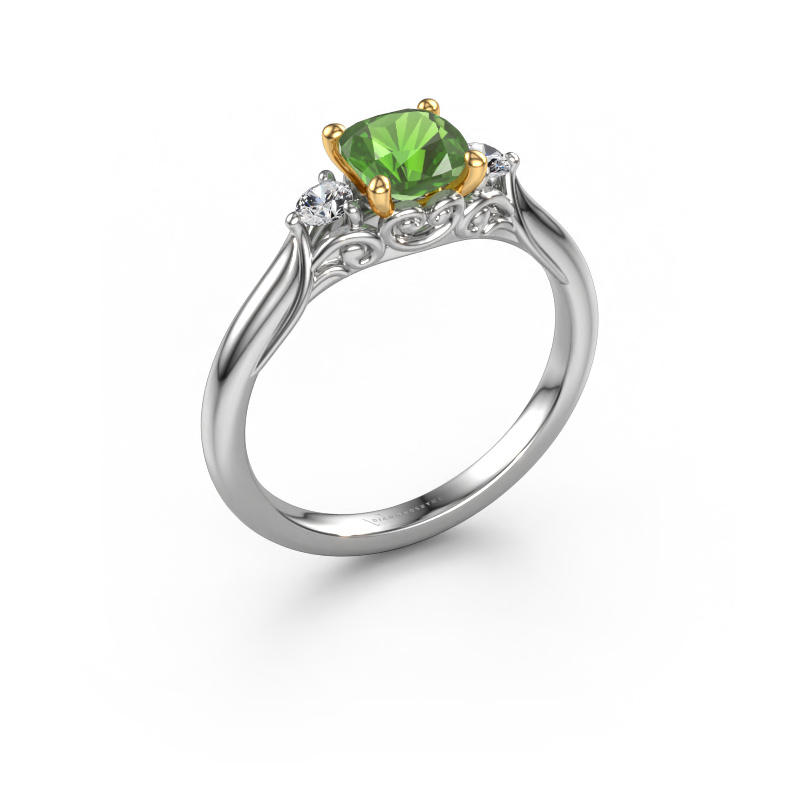 Bild von Verlobungsring Laurian CUS 585 Weißgold Turmalin grün 5.5 mm