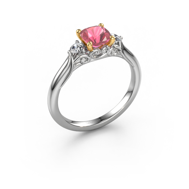 Image of Engagement ring Laurian CUS 585 white gold Tourmaline pink 5.5 mm