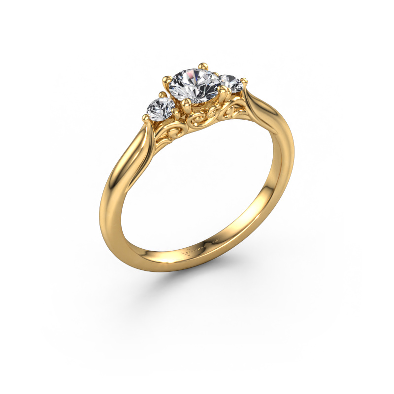 Image de Bague de fiançailles Laurian RND 585 or jaune Diamant 0.56 crt