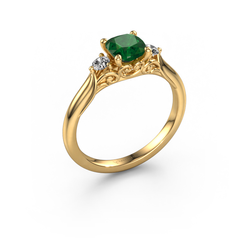 Image of Engagement ring Laurian CUS 585 gold Emerald 5.5 mm