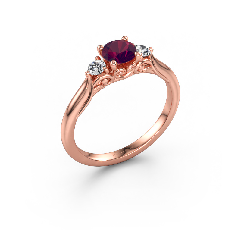 Immagine di Anello di fidanzamento Laurian RND 585 oro rosa Rodolite 5 mm