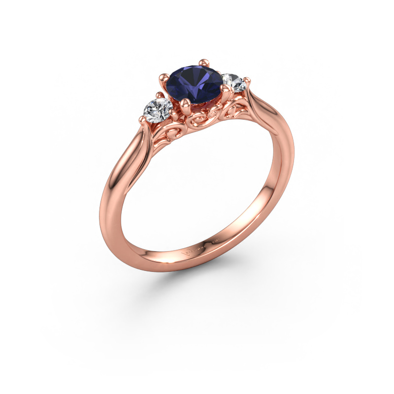 Immagine di Anello di fidanzamento Laurian RND 585 oro rosa Zaffiro 5 mm