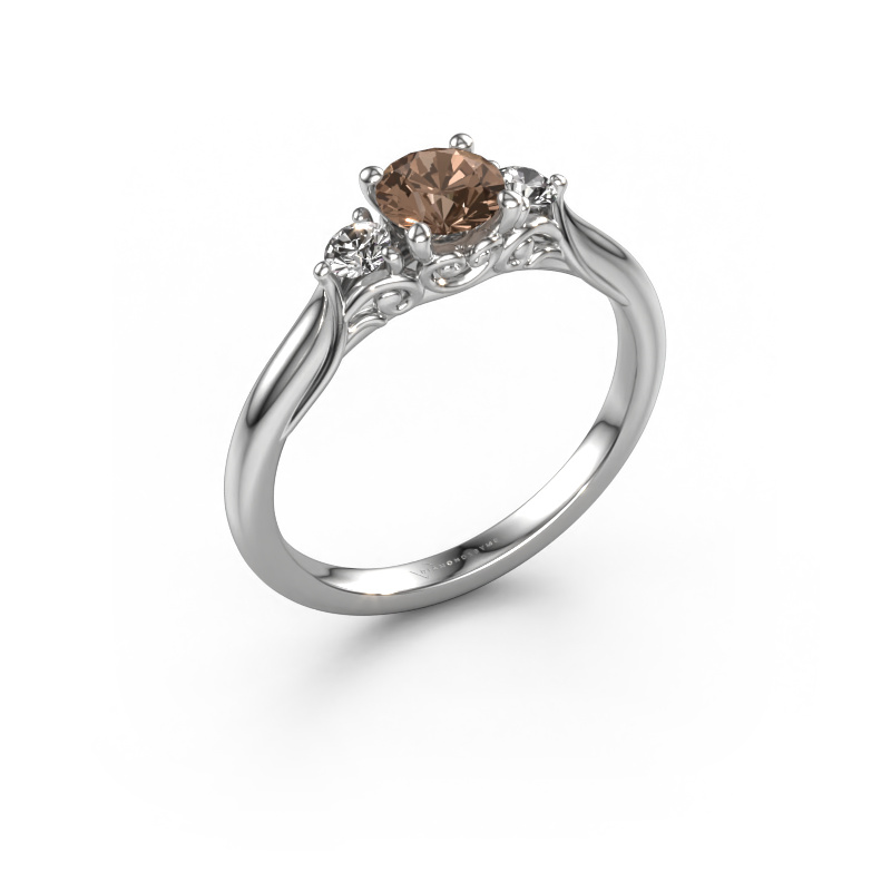 Image of Engagement ring Laurian RND 950 platinum Brown diamond 0.70 crt