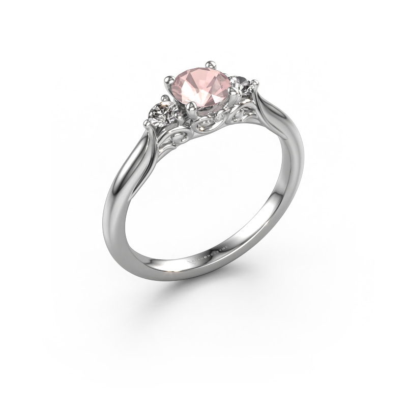 Image of Engagement ring Laurian RND 950 platinum Morganite champagne 5 mm