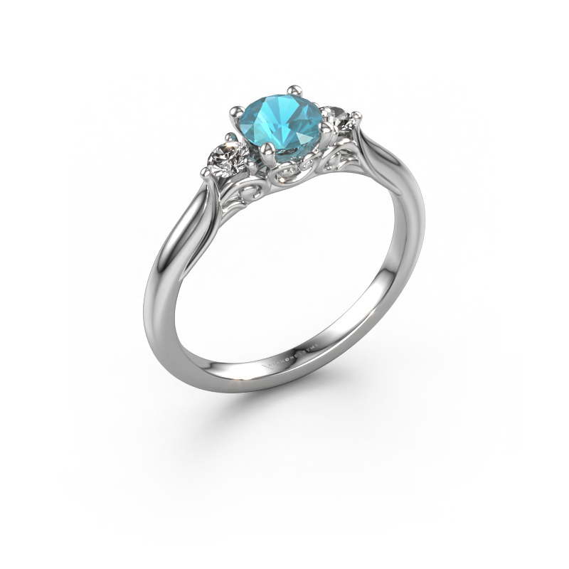 Image of Engagement ring Laurian RND 950 platinum Blue topaz 5 mm