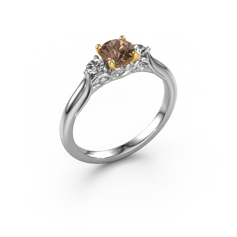 Image of Engagement ring Laurian RND 585 white gold Brown diamond 0.70 crt
