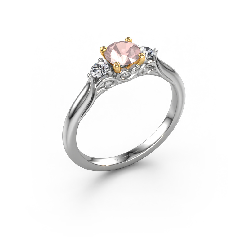 Image of Engagement ring Laurian RND 585 white gold Morganite champagne 5 mm