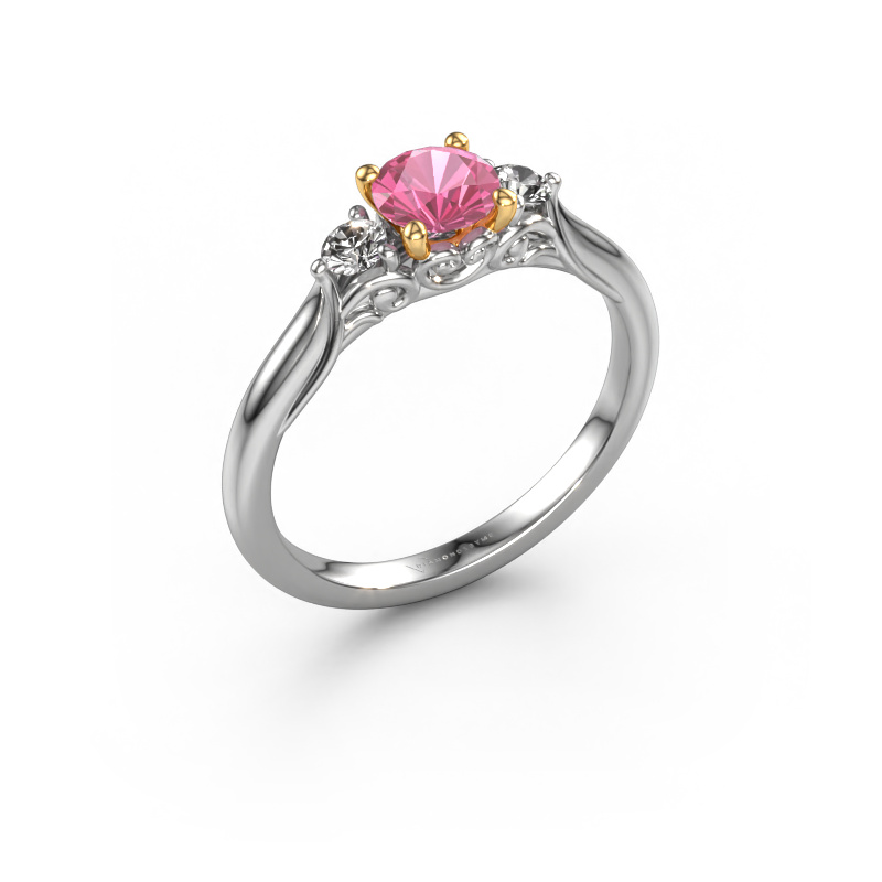 Bild von Verlobungsring Laurian RND 585 Weißgold Pink Saphir 5 mm