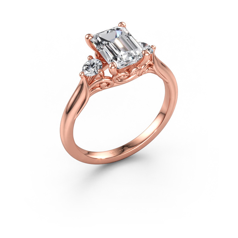 Bild av Förlovningsring Laurian EME 585 roséguld Diamant efter eget val 8x6 mm
