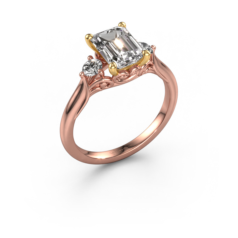 Bild von Verlobungsring Laurian EME 585 Roségold Custom diamant 8x6 mm