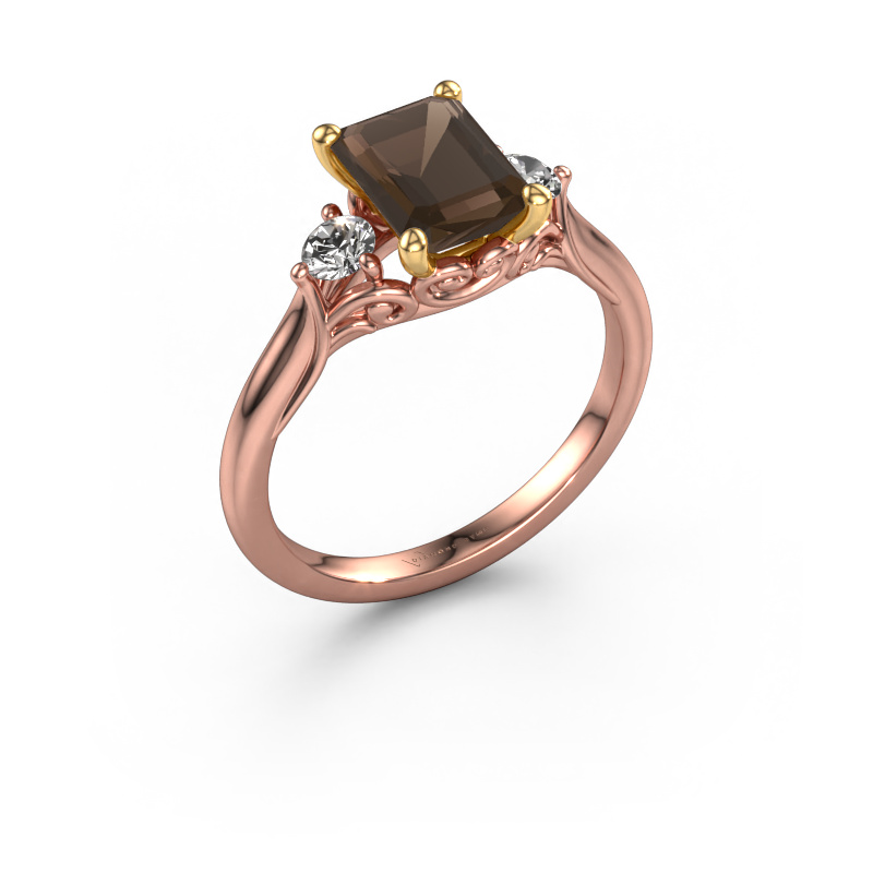 Bild von Verlobungsring Laurian EME 585 Roségold Rauchquarz 8x6 mm