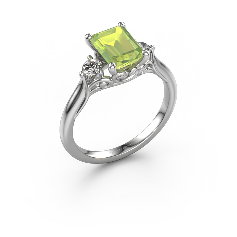 Bild von Verlobungsring Laurian EME 950 Platin Peridot 8x6 mm