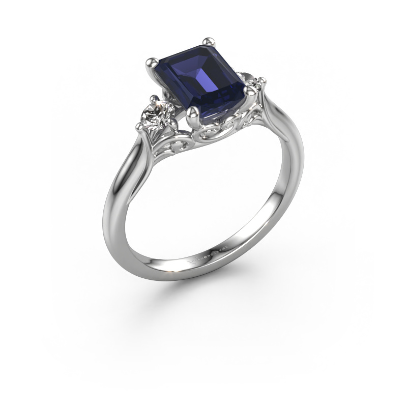 Image of Engagement ring Laurian EME 950 platinum Sapphire 8x6 mm
