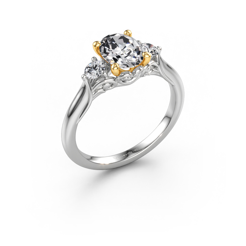 Afbeelding van Verlovingsring Laurian OVL 585 witgoud Lab-grown diamant 1.34 crt