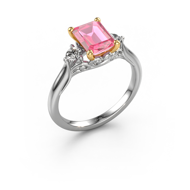 Bild von Verlobungsring Laurian EME 585 Weißgold Pink Saphir 8x6 mm