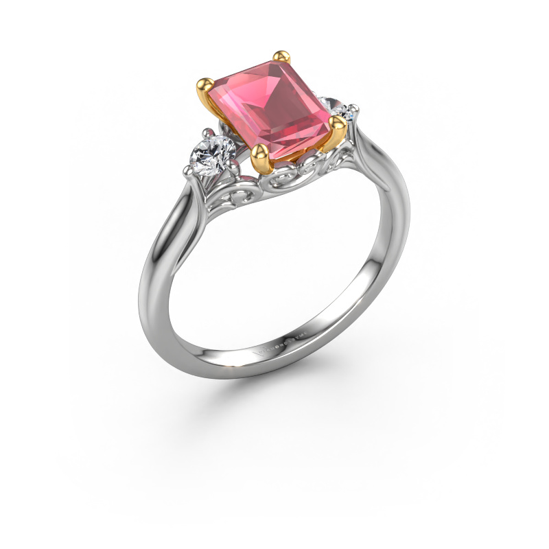 Image of Engagement ring Laurian EME 585 white gold Tourmaline pink 8x6 mm