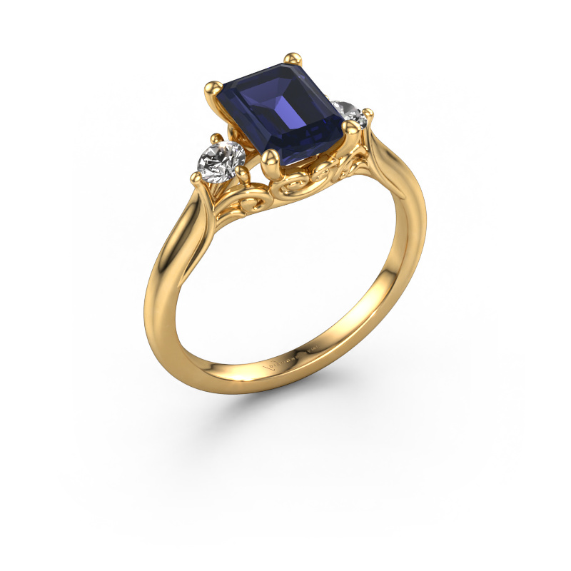 Image of Engagement ring Laurian EME 585 gold Sapphire 8x6 mm