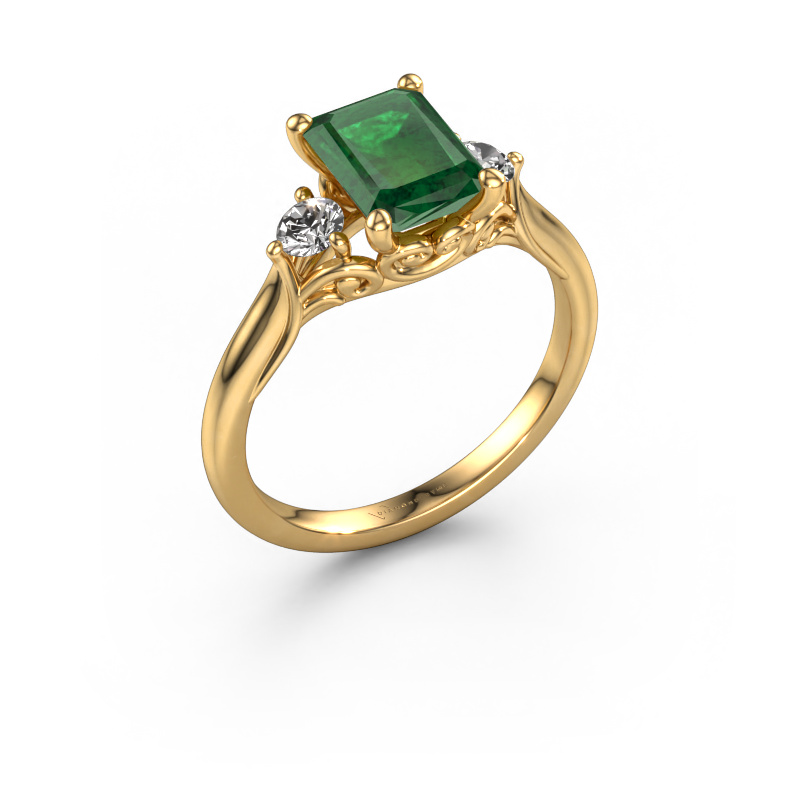 Bild von Verlobungsring Laurian EME 585 Gold Smaragd 8x6 mm