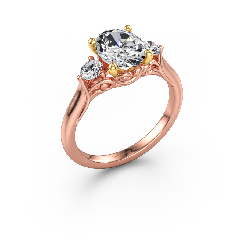 Afbeelding van Verlovingsring Laurian OVL 585 rosé goud Diamant 2.10 crt