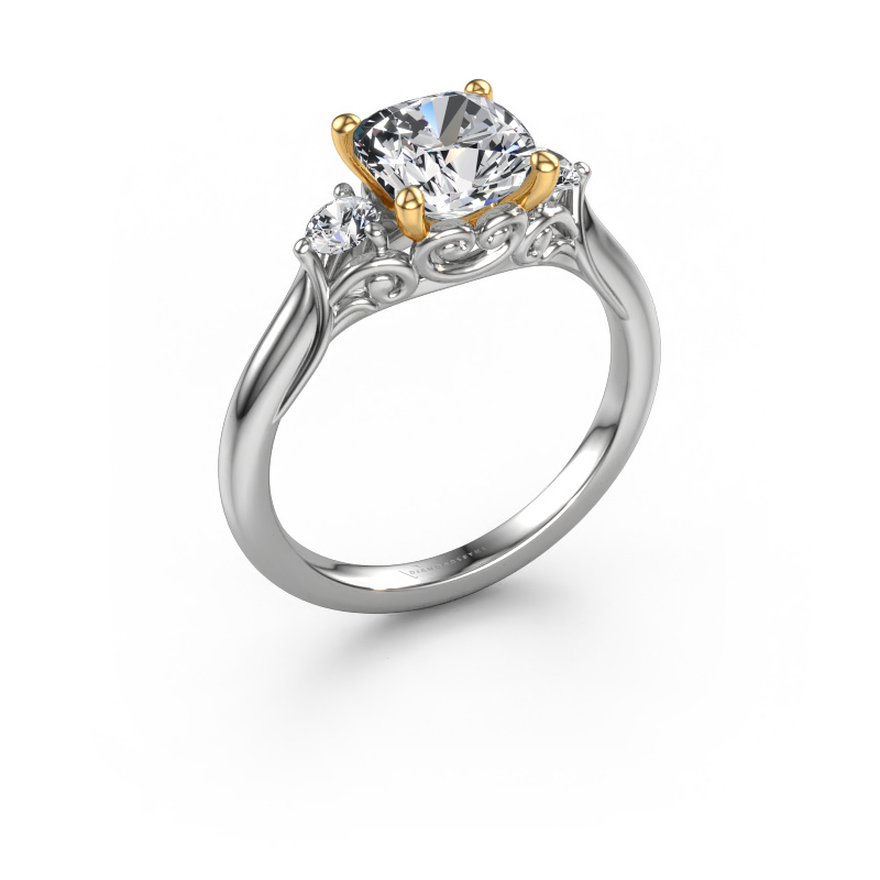 Image de Bague de fiançailles Laurian CUS 585 or blanc Diamant synthétique 2.20 crt