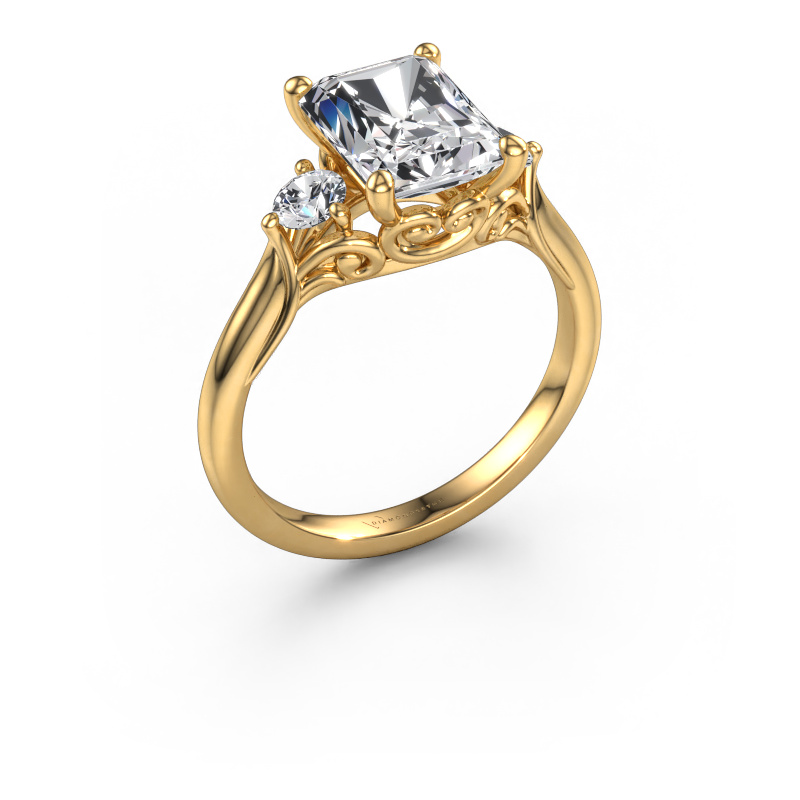 Image of Engagement ring Laurian RAD 585 gold Lab grown diamond 2.86 crt