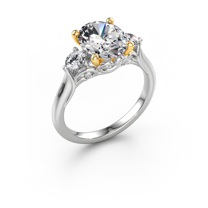 Afbeelding van Verlovingsring Laurian OVL 585 witgoud Diamant 3.10 crt