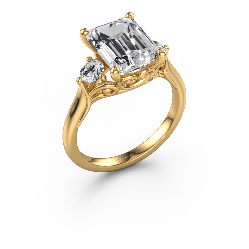 Image de Bague de fiançailles Laurian EME 585 or jaune Diamant synthétique 3.90 crt