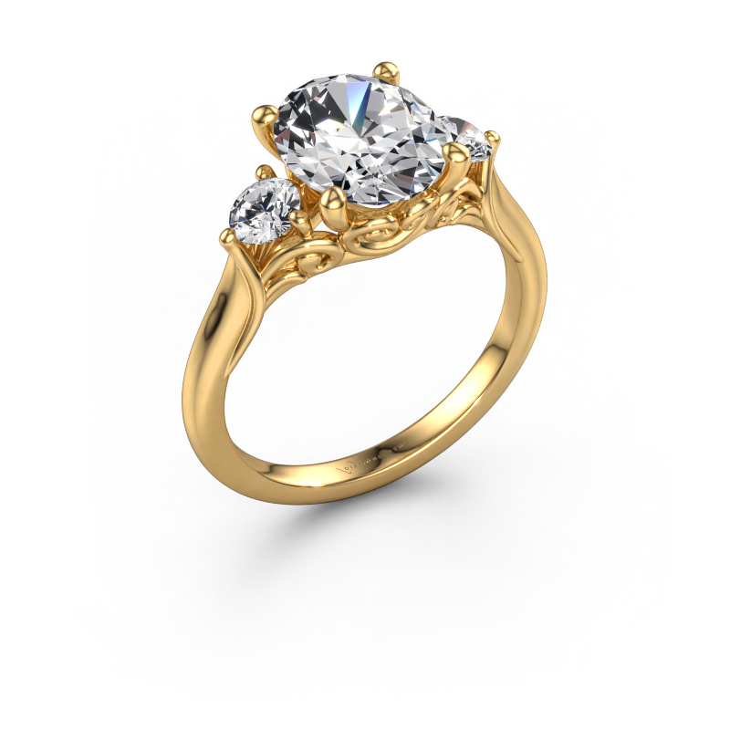 Image of Engagement ring Laurian OVL 585 gold Lab grown diamond 3.10 crt