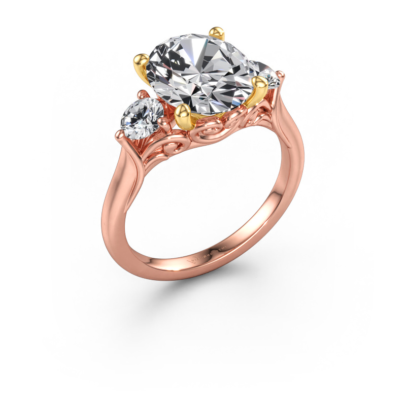 Afbeelding van Verlovingsring Laurian OVL 585 rosé goud Lab-grown diamant 4.45 crt