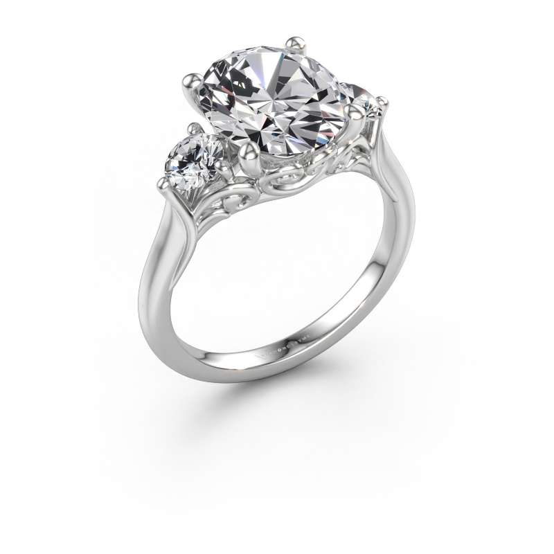 Immagine di Anello di fidanzamento Laurian OVL 585 oro bianco Diamante lab grown 4.45 crt