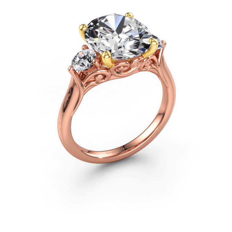 Afbeelding van Verlovingsring Laurian OVL 585 rosé goud Lab-grown diamant 5.650 crt
