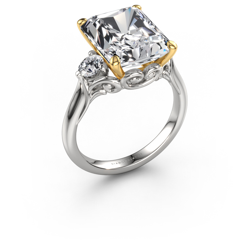 Image de Bague de fiançailles Laurian RAD 585 or blanc Diamant synthétique 7.29 crt
